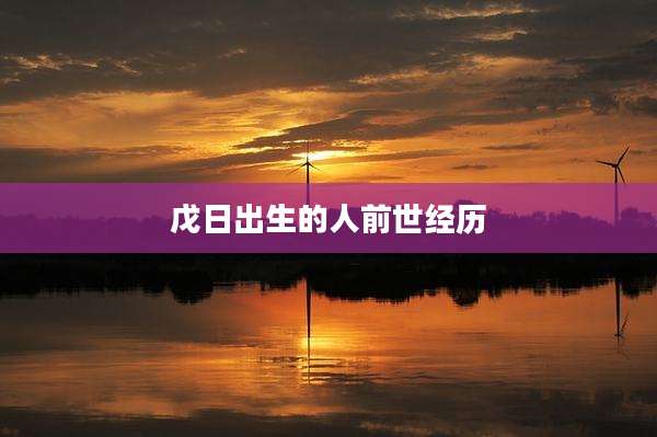 戊日出生的人前世经历