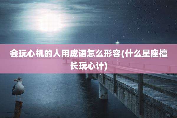 会玩心机的人用成语怎么形容(什么星座擅长玩心计)