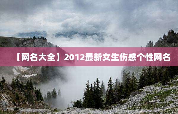 【网名大全】2012最新女生伤感个性网名