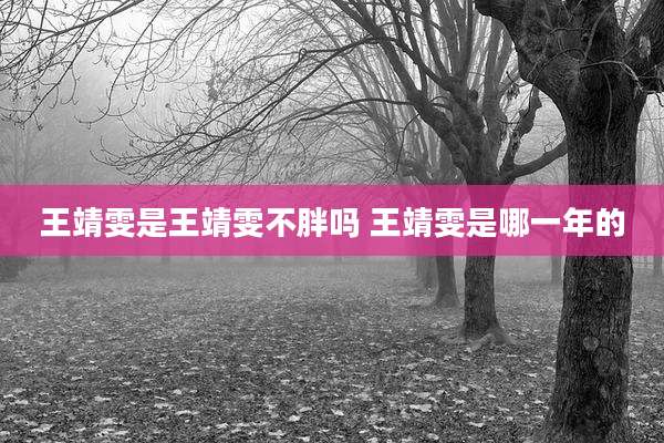 王靖雯是王靖雯不胖吗 王靖雯是哪一年的