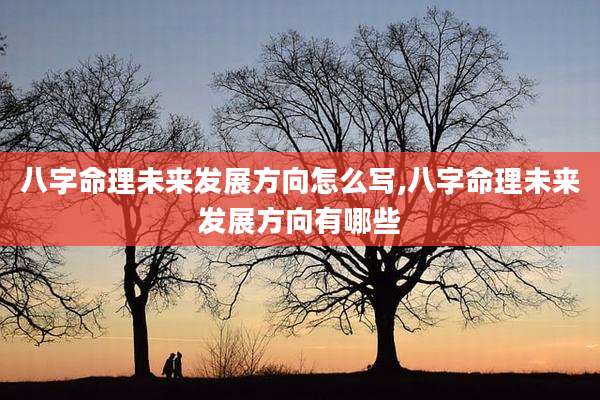 八字命理未来发展方向怎么写,八字命理未来发展方向有哪些