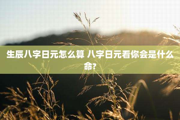 生辰八字日元怎么算 八字日元看你会是什么命?