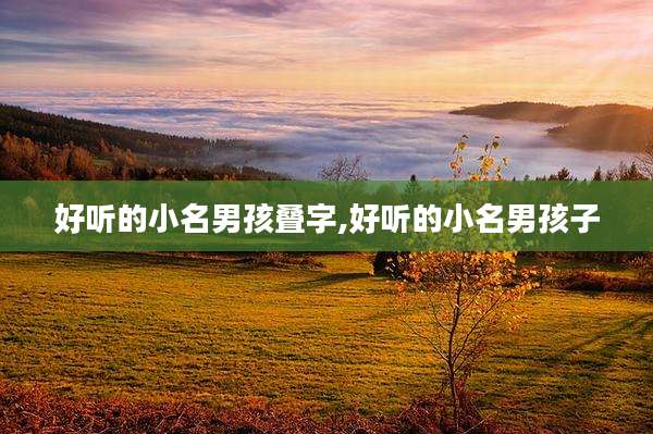 好听的小名男孩叠字,好听的小名男孩子