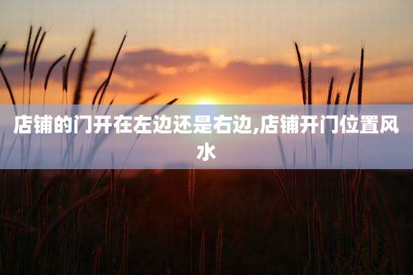 店铺的门开在左边还是右边,店铺开门位置风水