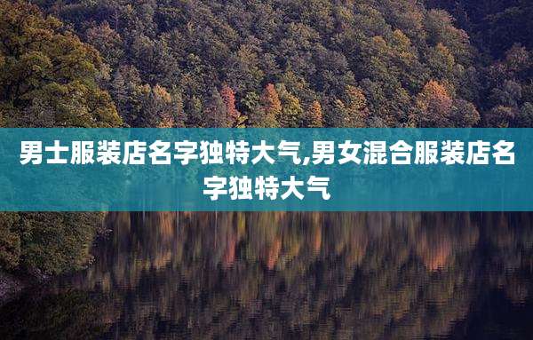 男士服装店名字独特大气,男女混合服装店名字独特大气
