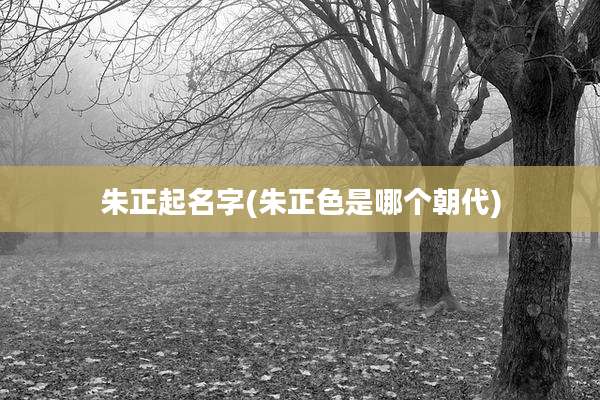 朱正起名字(朱正色是哪个朝代)