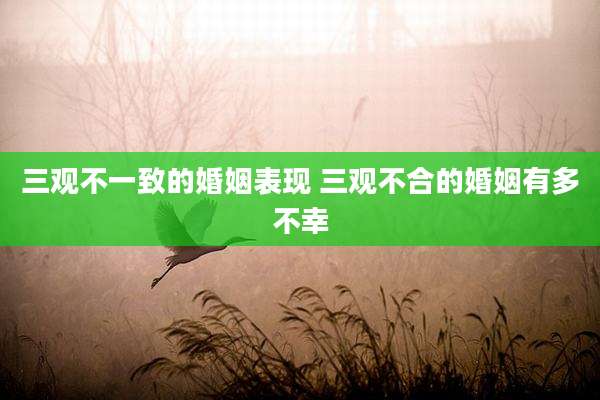 三观不一致的婚姻表现 三观不合的婚姻有多不幸