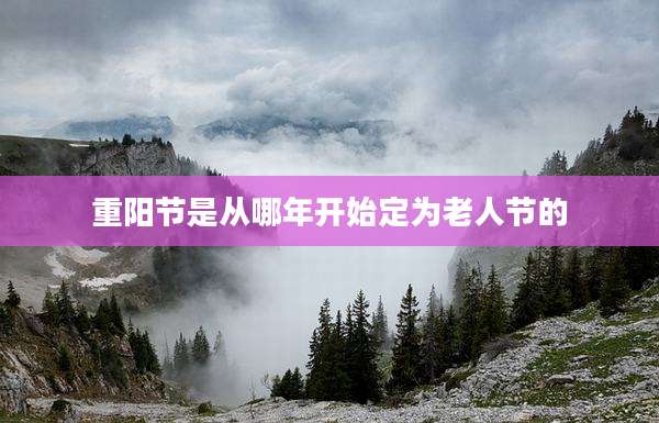 重阳节是从哪年开始定为老人节的