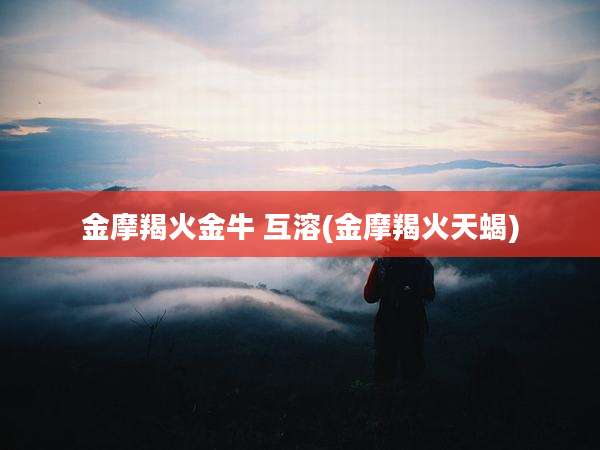 金摩羯火金牛 互溶(金摩羯火天蝎)