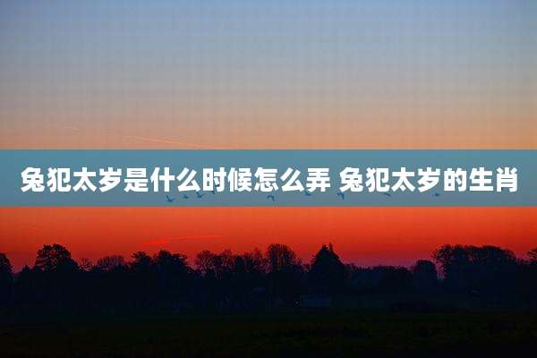 兔犯太岁是什么时候怎么弄 兔犯太岁的生肖