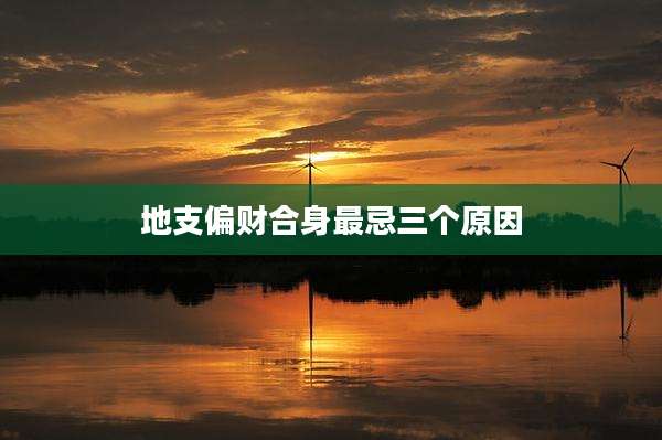 地支偏财合身最忌三个原因