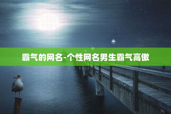 霸气的网名-个性网名男生霸气高傲