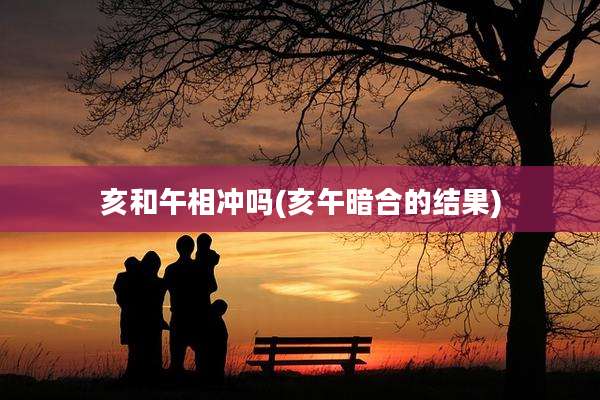 亥和午相冲吗(亥午暗合的结果)