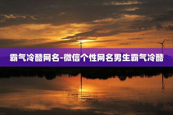 霸气冷酷网名-微信个性网名男生霸气冷酷