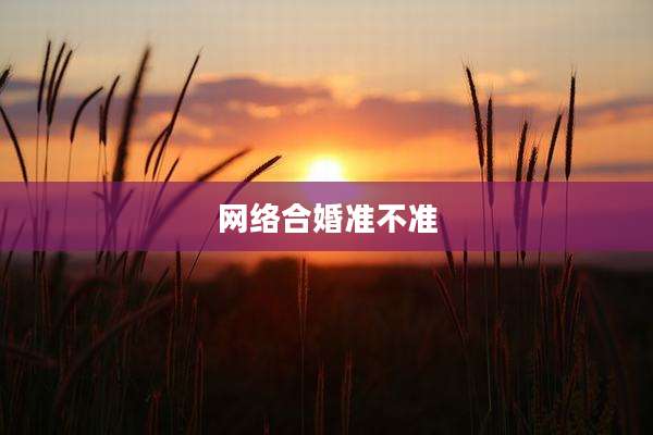网络合婚准不准