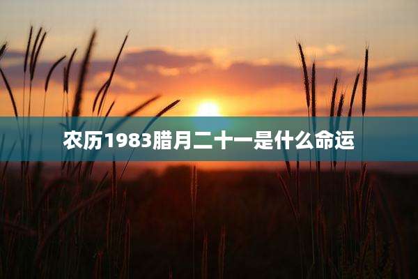 农历1983腊月二十一是什么命运