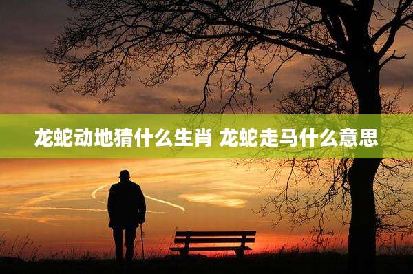 龙蛇动地猜什么生肖 龙蛇走马什么意思
