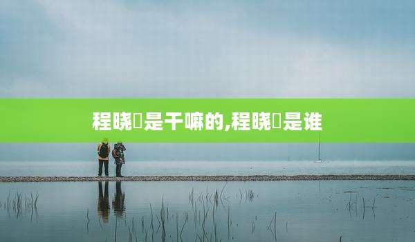 程晓玥是干嘛的,程晓玥是谁