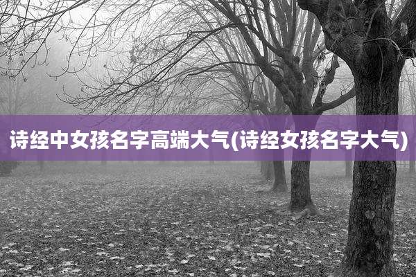 诗经中女孩名字高端大气(诗经女孩名字大气)