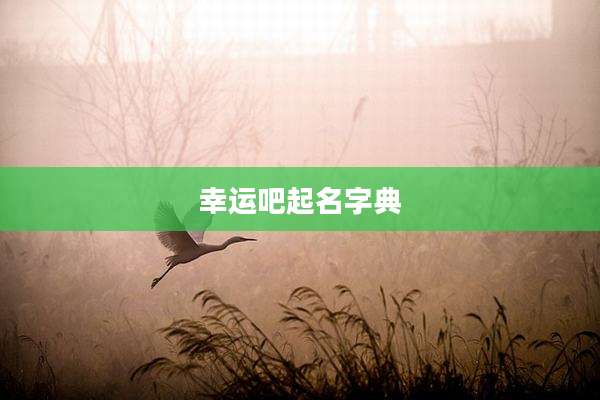 幸运吧起名字典