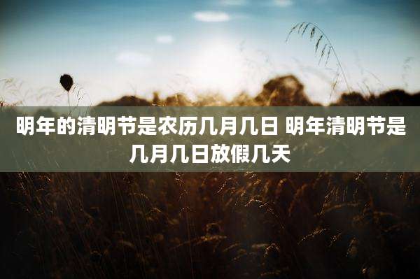 明年的清明节是农历几月几日 明年清明节是几月几日放假几天