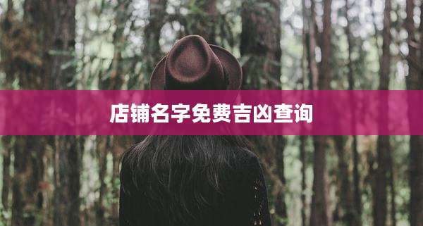 店铺名字免费吉凶查询