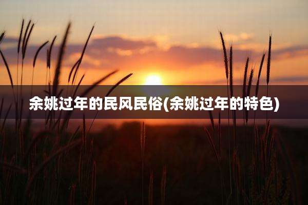 余姚过年的民风民俗(余姚过年的特色)