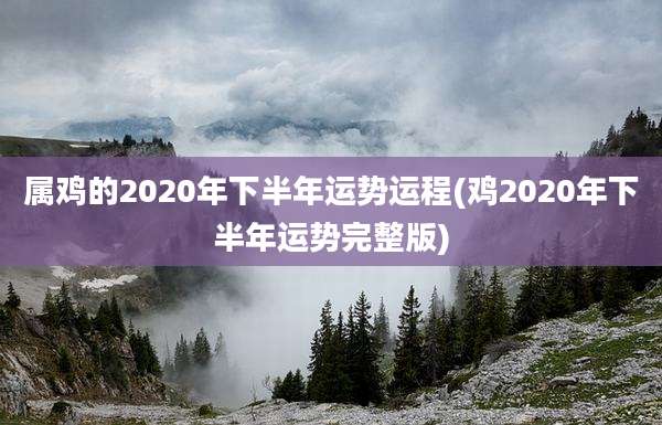 属鸡的2020年下半年运势运程(鸡2020年下半年运势完整版)