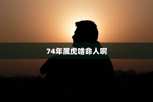 74年属虎啥命人啊