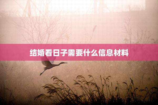 结婚看日子需要什么信息材料
