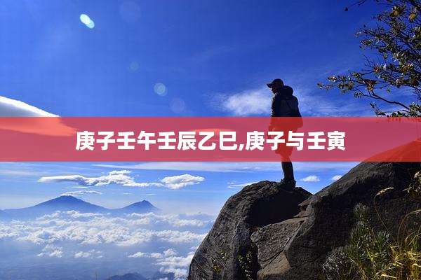 庚子壬午壬辰乙巳,庚子与壬寅
