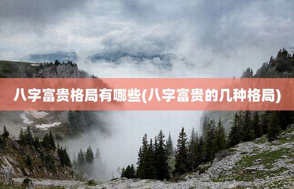 八字富贵格局有哪些(八字富贵的几种格局)