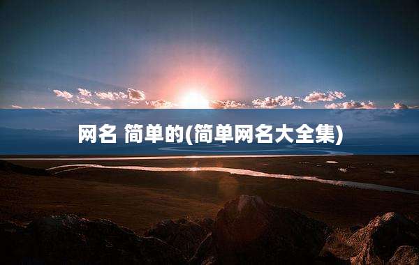 网名 简单的(简单网名大全集)