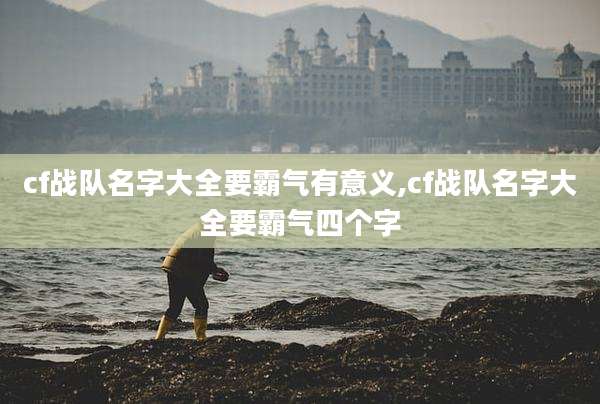 cf战队名字大全要霸气有意义,cf战队名字大全要霸气四个字