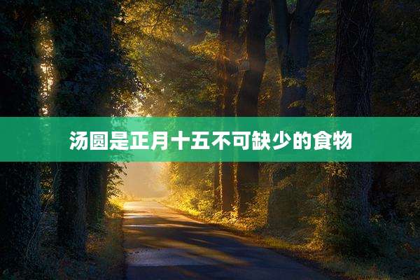 汤圆是正月十五不可缺少的食物