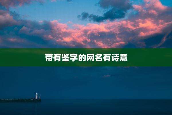 带有鉴字的网名有诗意