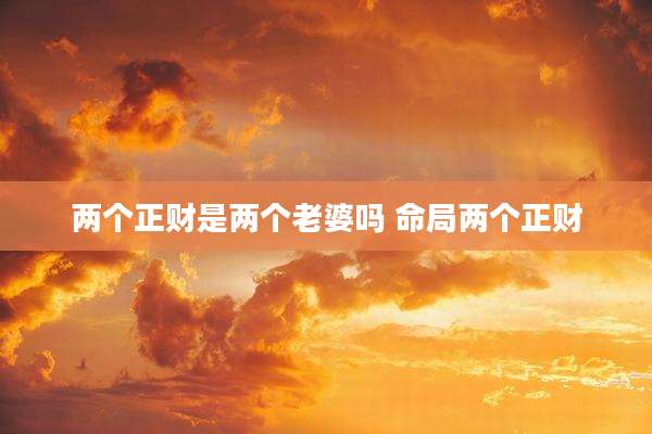 两个正财是两个老婆吗 命局两个正财