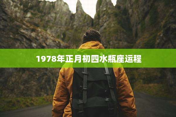 1978年正月初四水瓶座运程