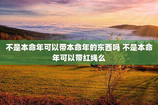 不是本命年可以带本命年的东西吗 不是本命年可以带红绳么