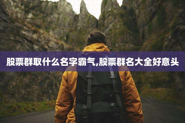 股票群取什么名字霸气,股票群名大全好意头
