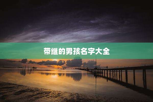 带继的男孩名字大全