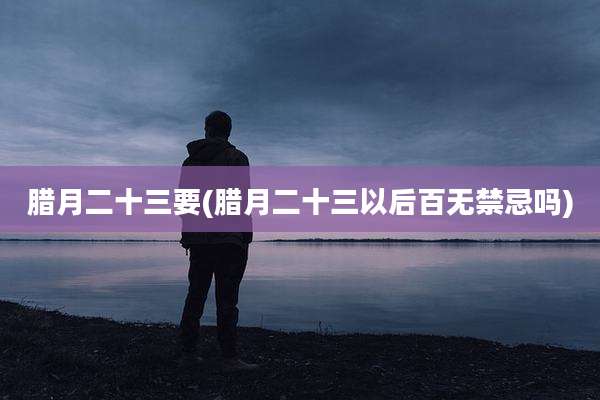 腊月二十三要(腊月二十三以后百无禁忌吗)