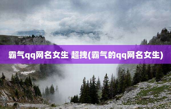 霸气qq网名女生 超拽(霸气的qq网名女生)