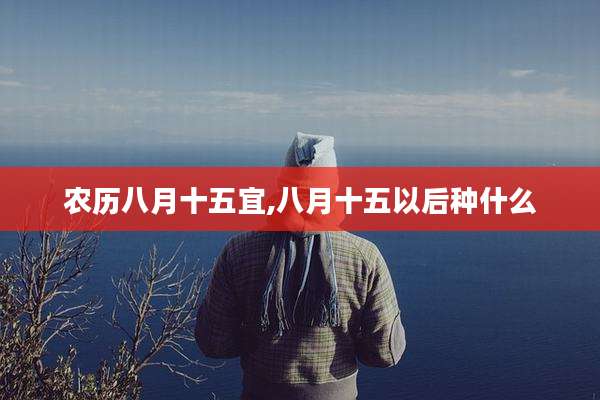 农历八月十五宜,八月十五以后种什么