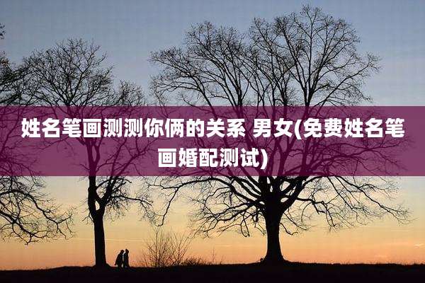 姓名笔画测测你俩的关系 男女(免费姓名笔画婚配测试)