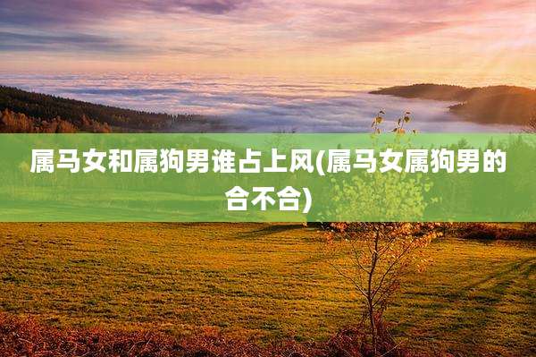 属马女和属狗男谁占上风(属马女属狗男的合不合)