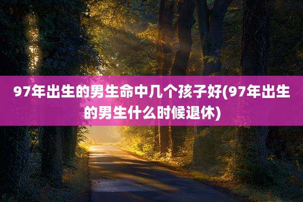 97年出生的男生命中几个孩子好(97年出生的男生什么时候退休)