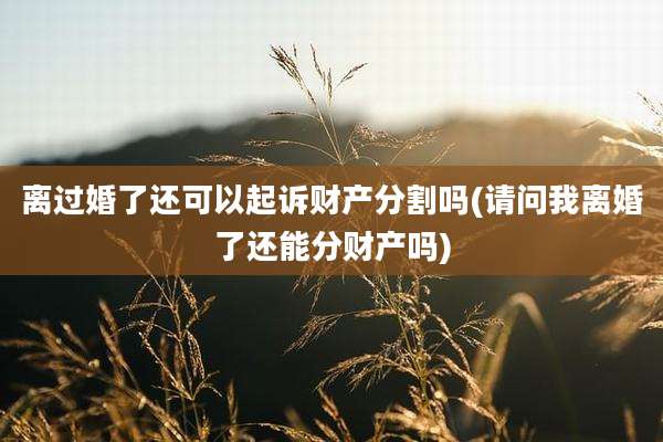 离过婚了还可以起诉财产分割吗(请问我离婚了还能分财产吗)