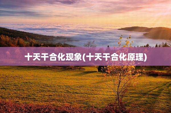 十天干合化现象(十天干合化原理)