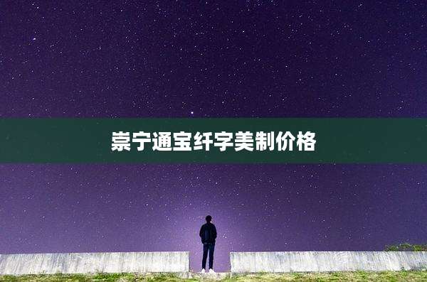 崇宁通宝纤字美制价格